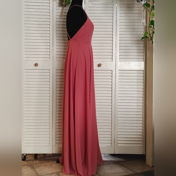 NWT - Lulus Dusty Rose Pink Strappy Maxi Dress Size S - Picture 2 of 14